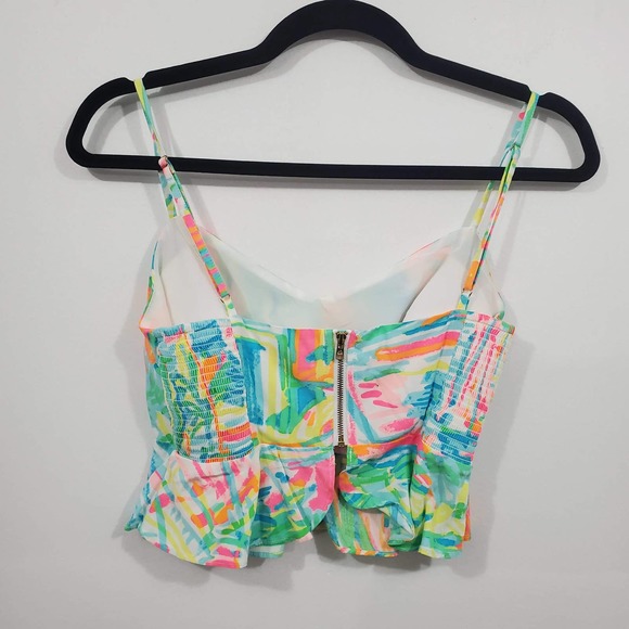 Lilly Pulitzer Linnea Top Blouse Cropped Sleeveless Peplum Cami Women's Size XXS - Picture 8 of 12